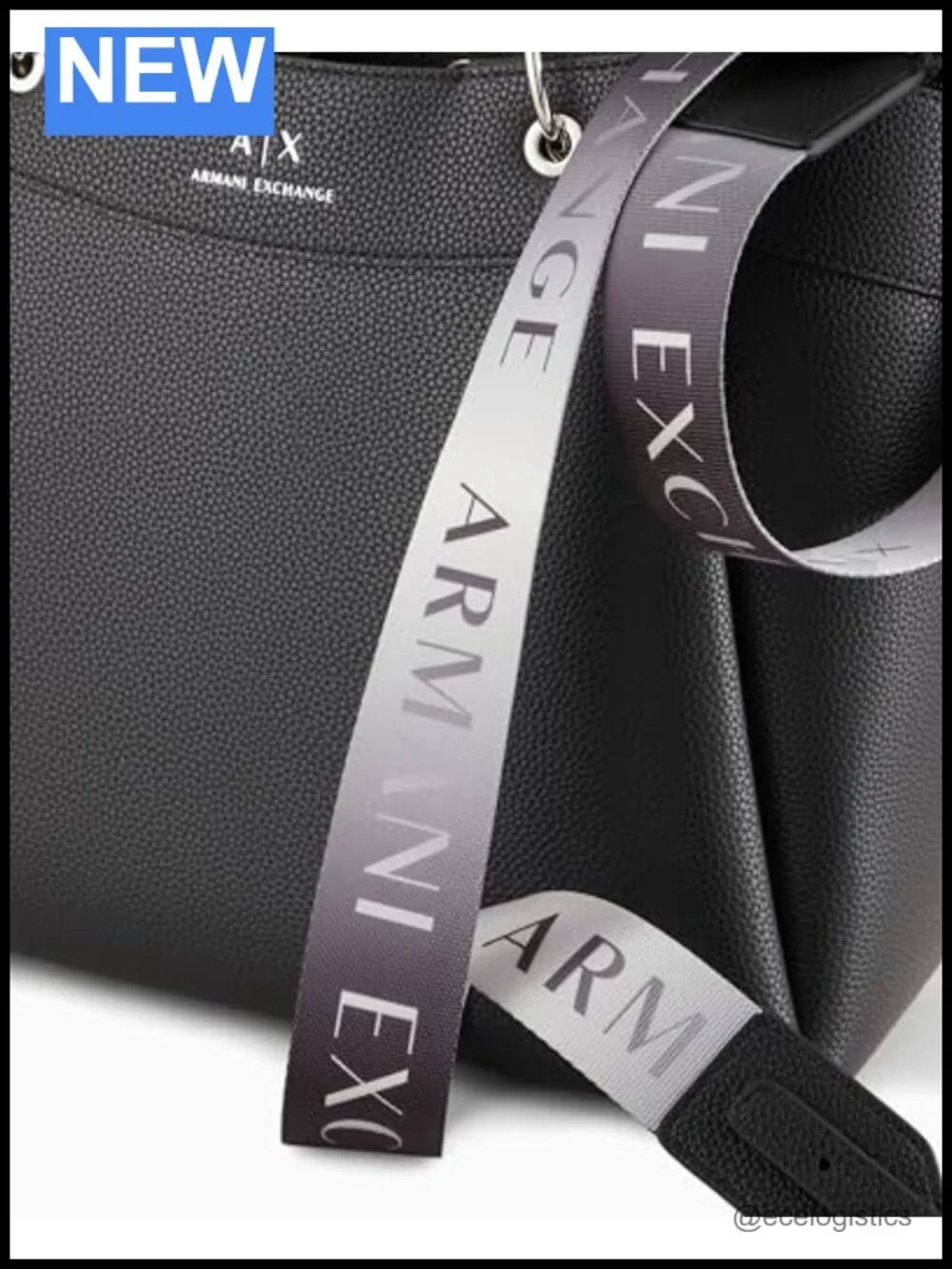 Armani Exchange Tote Bag with Button Closure